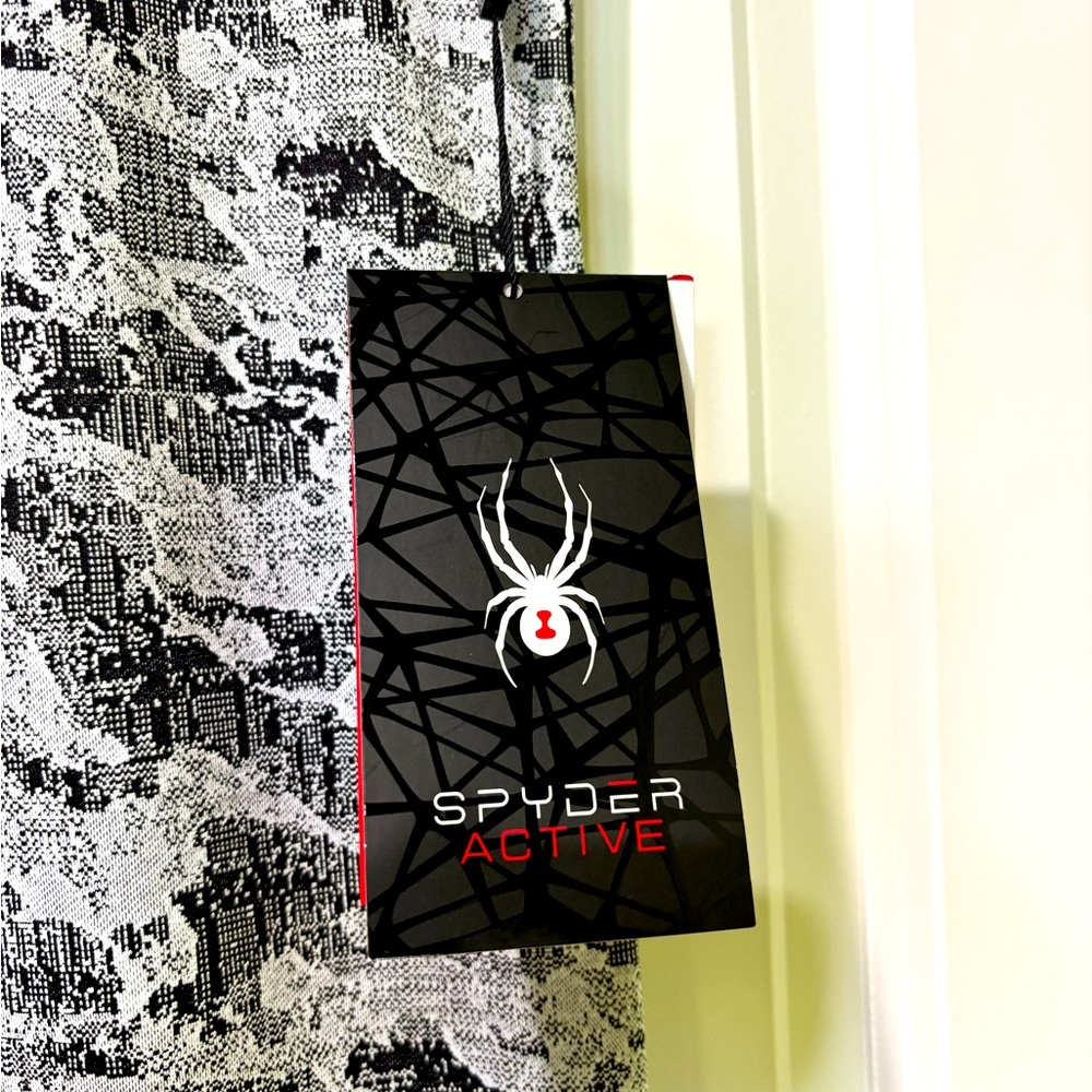 Spyder Active Black White Workout Leggings Size Large NWT - Picture 5 of 8